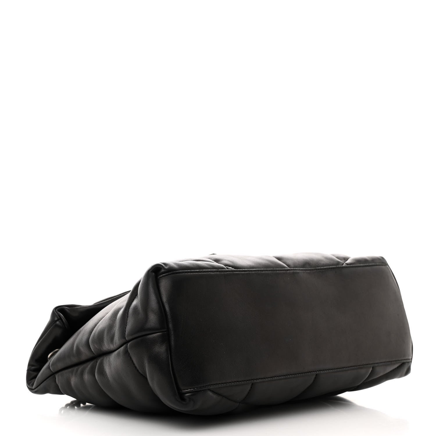 Saint Laurent Lambskin Quilted Medium Loulou Puffer Monogram Chain Satchel Black 4 of 13