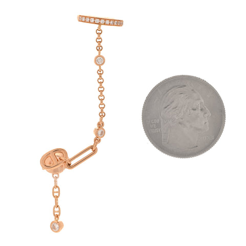 18K Rose Gold Chaine D'Ancre Chaos Left Single Climber Earring