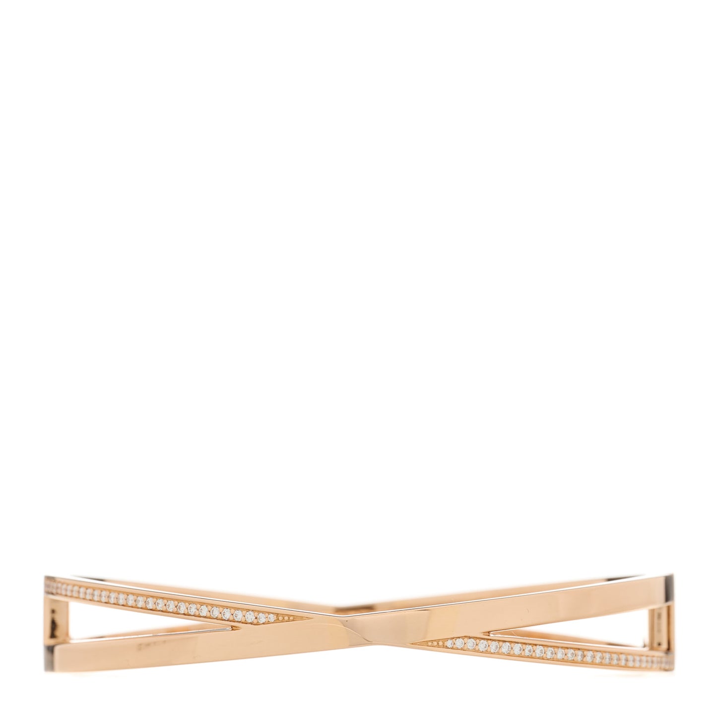 18K Rose Gold Diamond Atlas X Narrow Hinged Bangle Bracelet