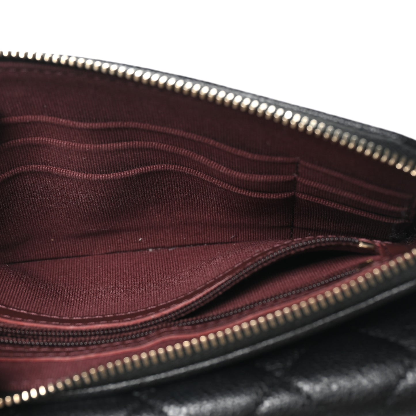 Caviar Quilted Flap Phone Holder With Chain Black