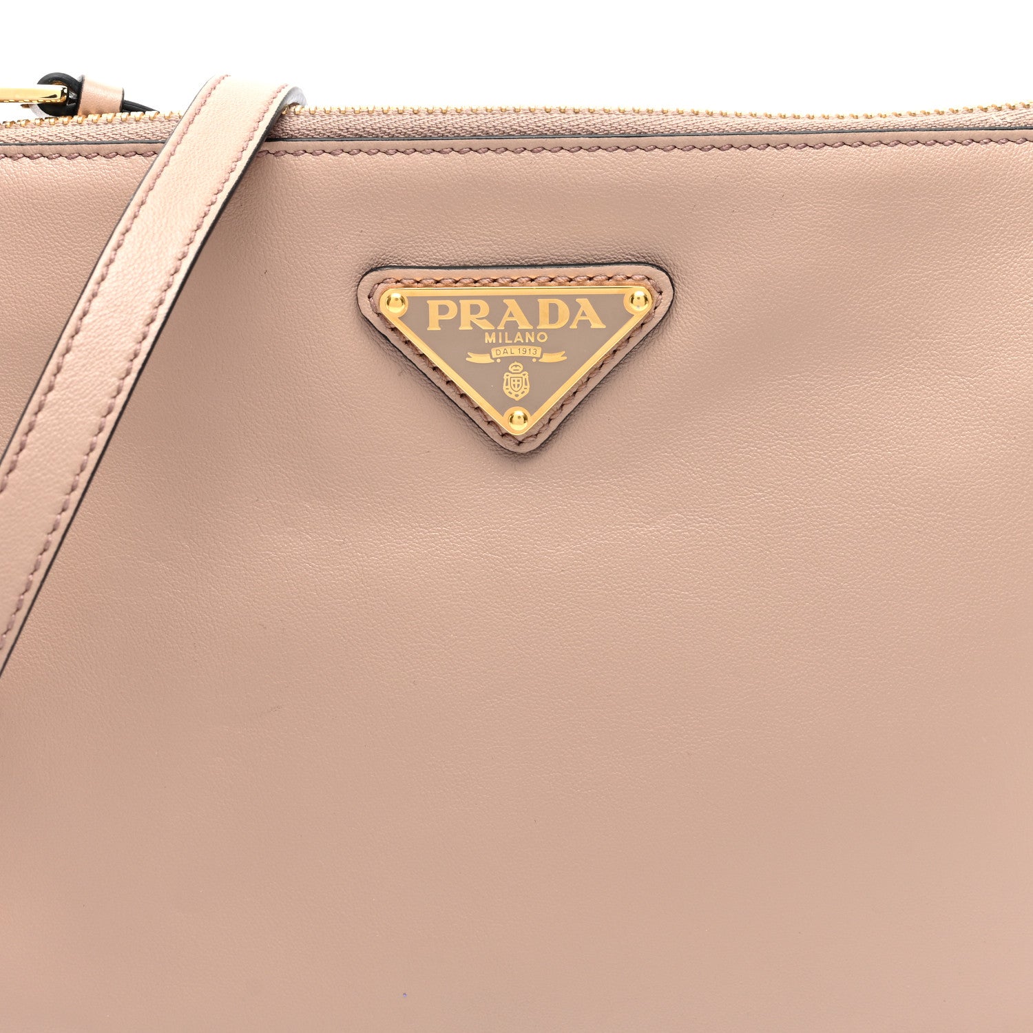 Prada Light Calfskin Triangle Crossbody Cipria 7 of 9