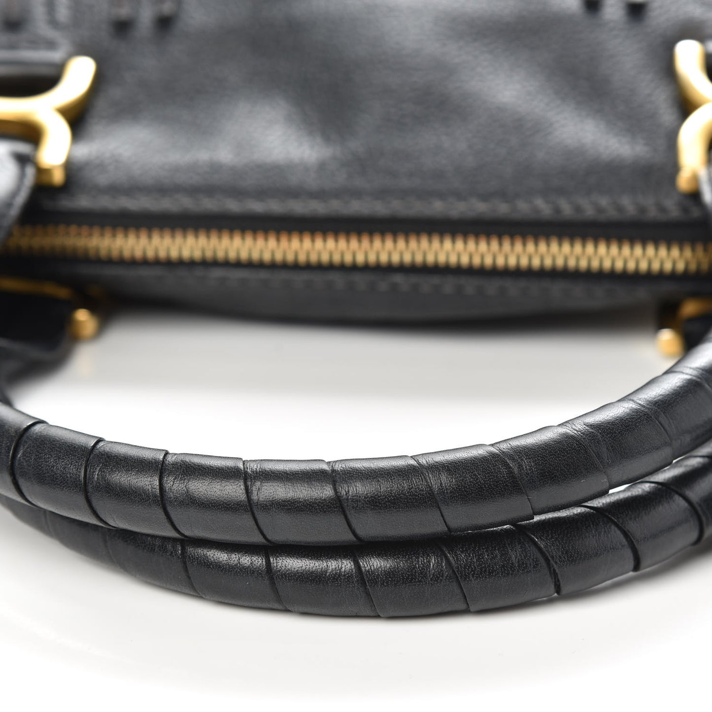Calfskin Small Marcie Satchel Black