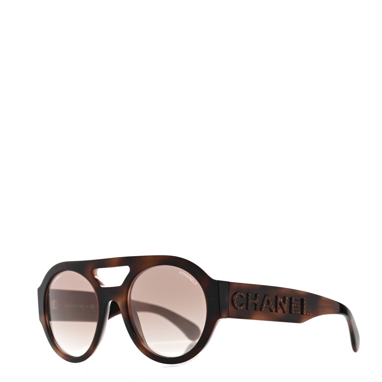 Chanel Resin Crystal Polarized Sunglasses 5419-B Tortoise 1119361