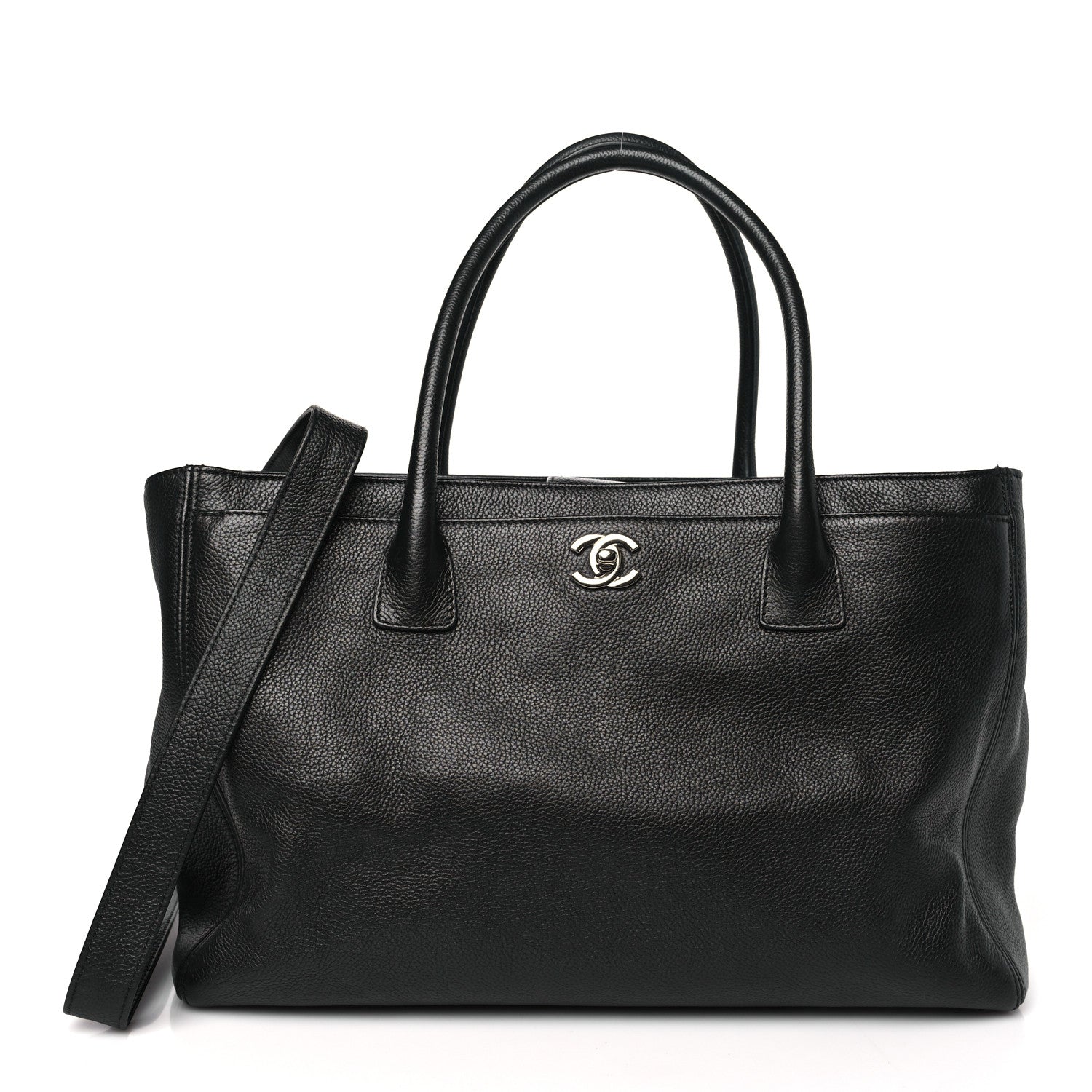 Chanel Calfskin Cerf Executive Shopper Tote Black 1 of 12