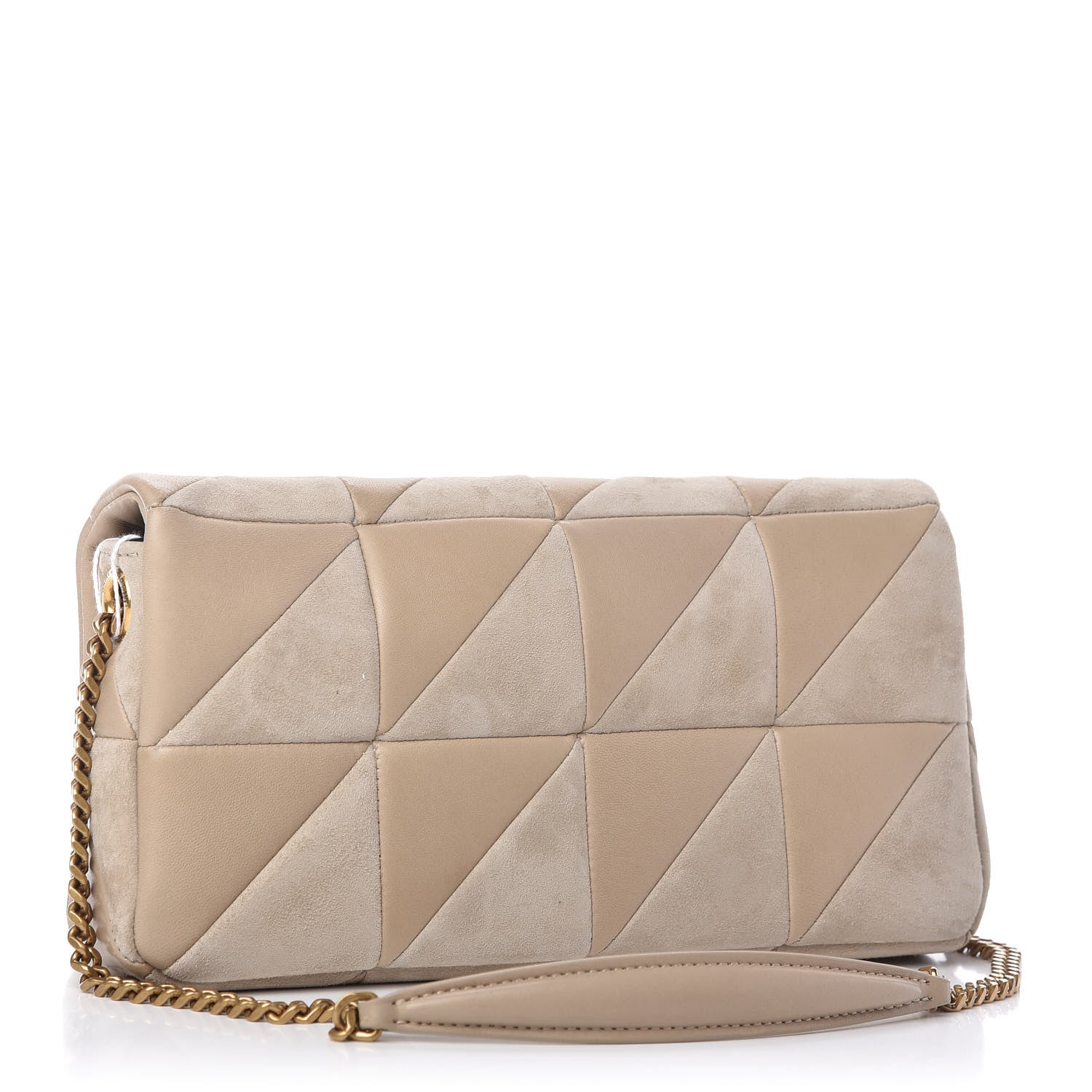 Saint Laurent Lambskin Suede Patchwork Monogram Medium Jamie Baguette Sea Salt 3 of 11