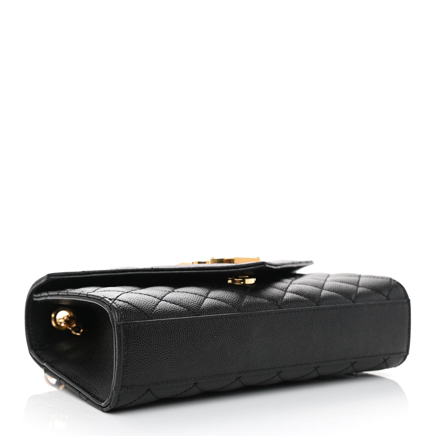 Grain De Poudre Textured Mixed Matelasse Triquilt Small Monogram Satchel Black