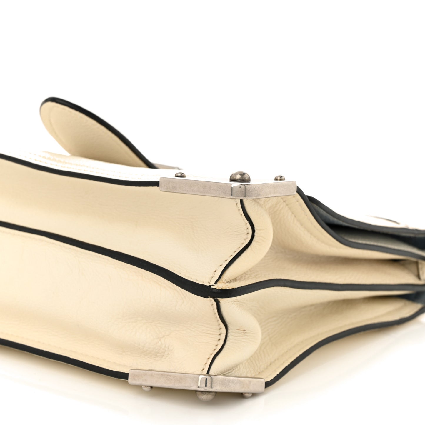 Glace Calfskin Large Soft Cahier Bag White