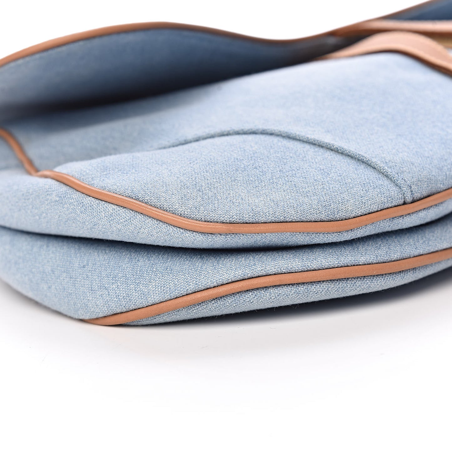 Denim Calfskin Saddle Bag Light Blue