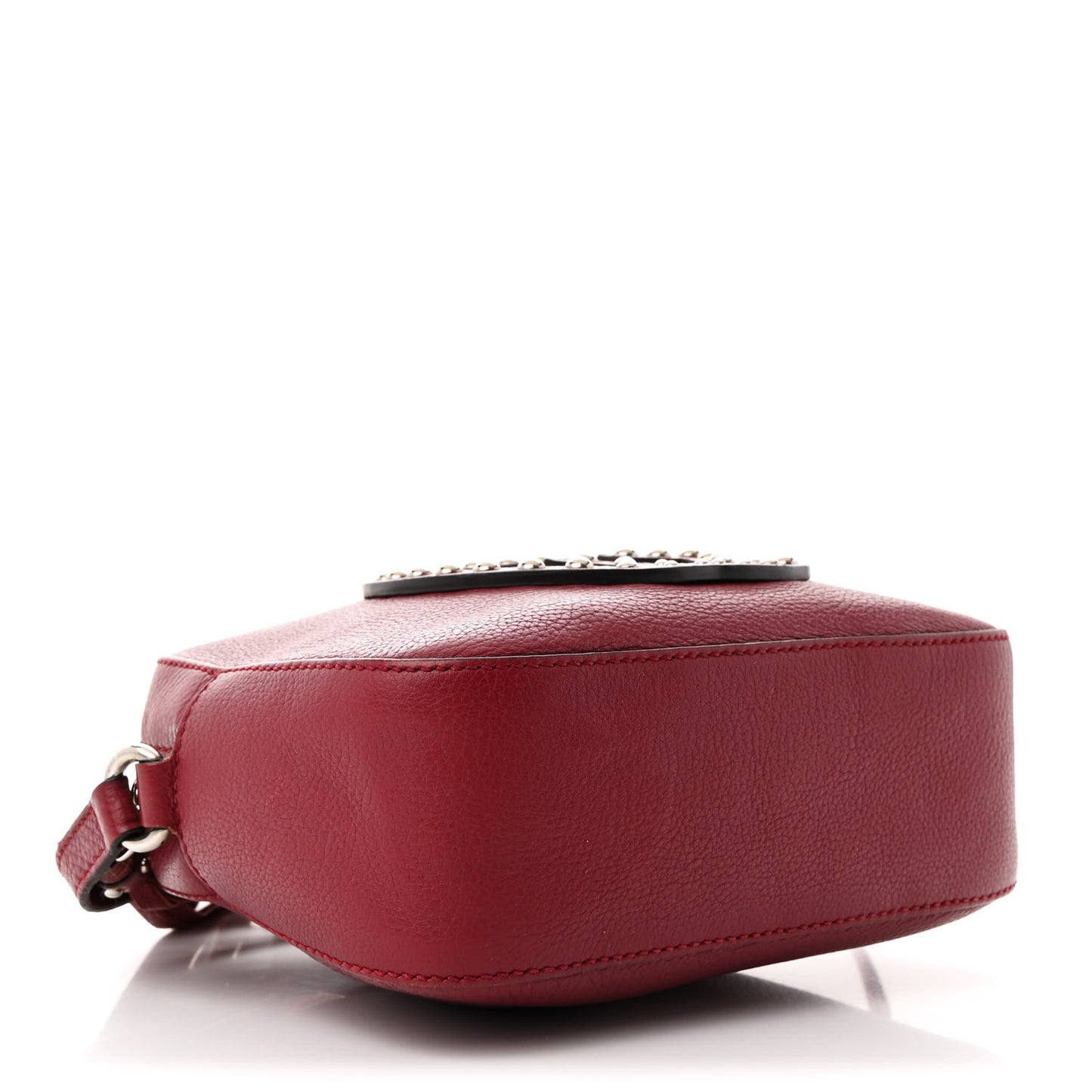 Pebbled Calfskin Studded Small Soho Disco Bag Soft Burgundy