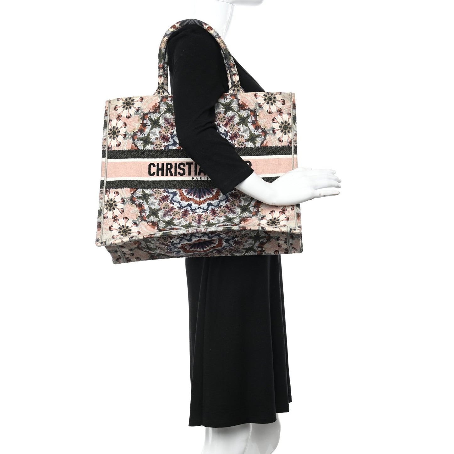 Canvas Embroidered Large KaleiDioroscopic Book Tote Multicolor