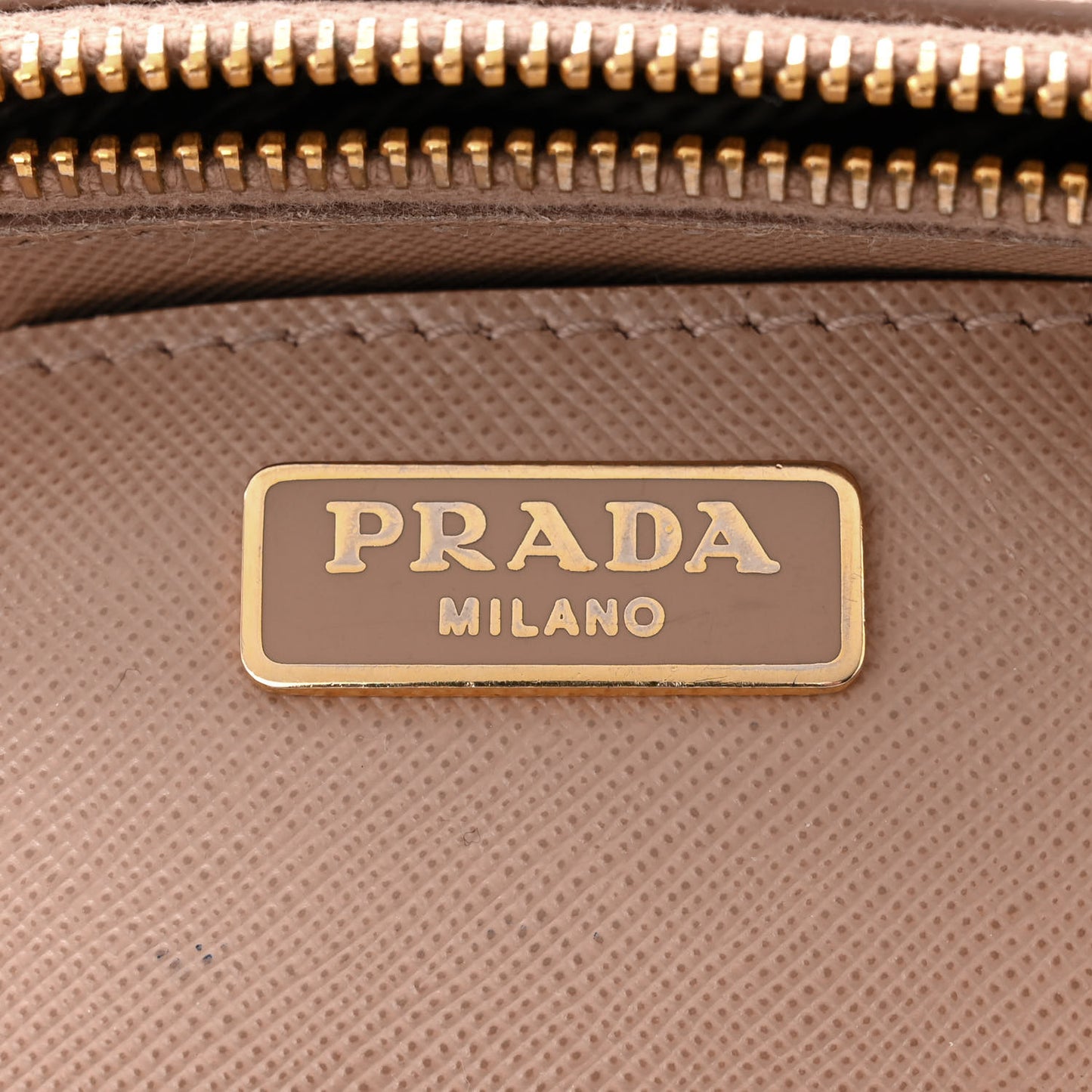 Saffiano Lux Micro Galleria Double Zip Tote Cammeo