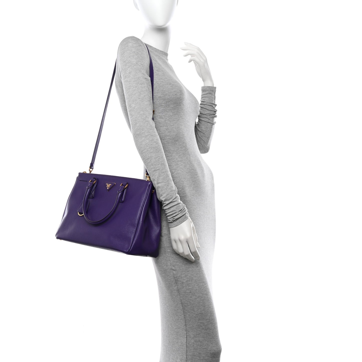 Saffiano Medium Galleria Double Zip Tote Viola