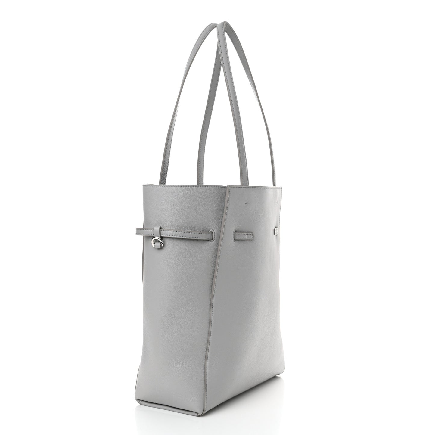 Calfskin Small Voyou Small North South Tote Light Grey