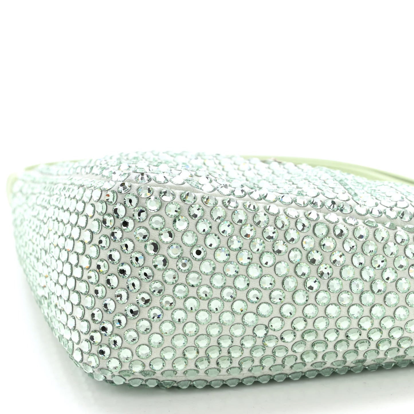 Satin Crystal Triangle Pouch Acqua
