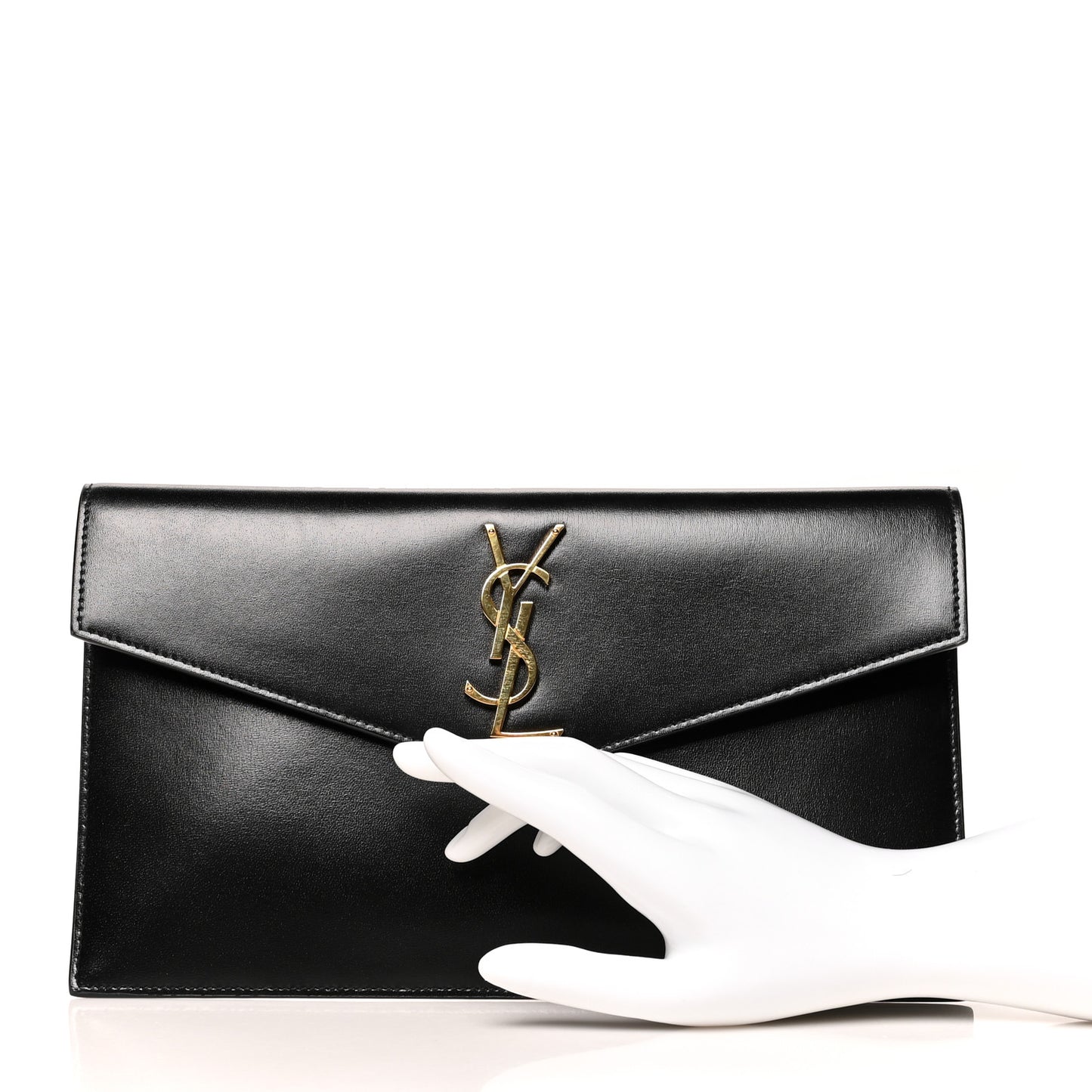 Smooth Shiny Calfskin Monogram Uptown Pouch Black