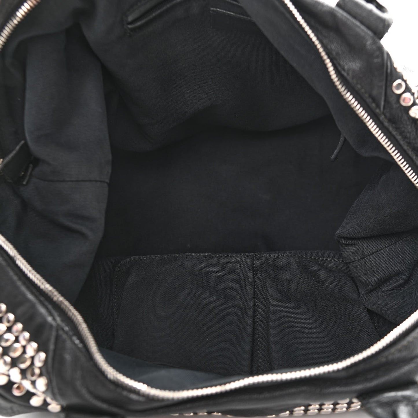 Calfskin Studded Easy Sac Black