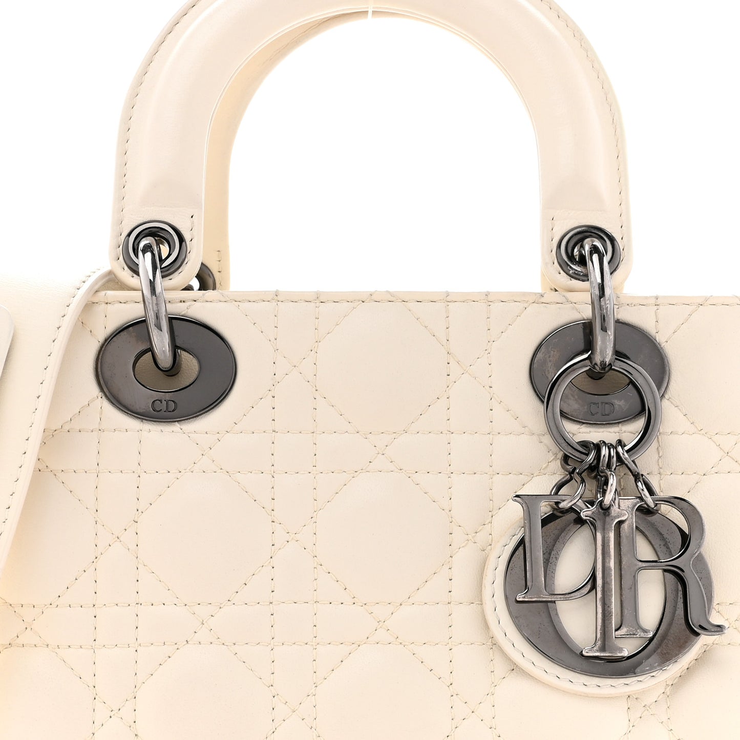 Lambskin Cannage Small My ABCDior Lady Dior White