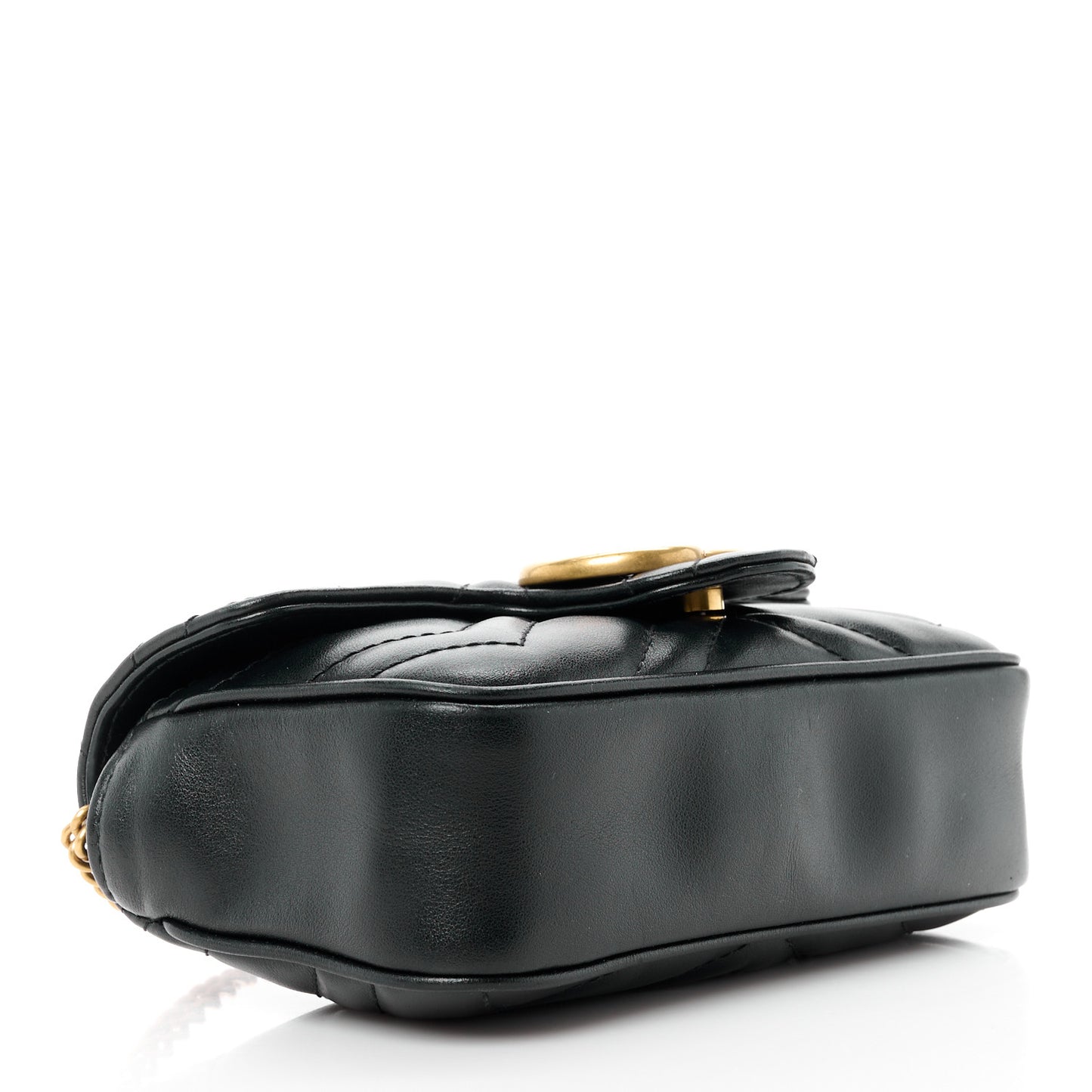 Calfskin Matelasse Super Mini GG Marmont Shoulder Bag Black