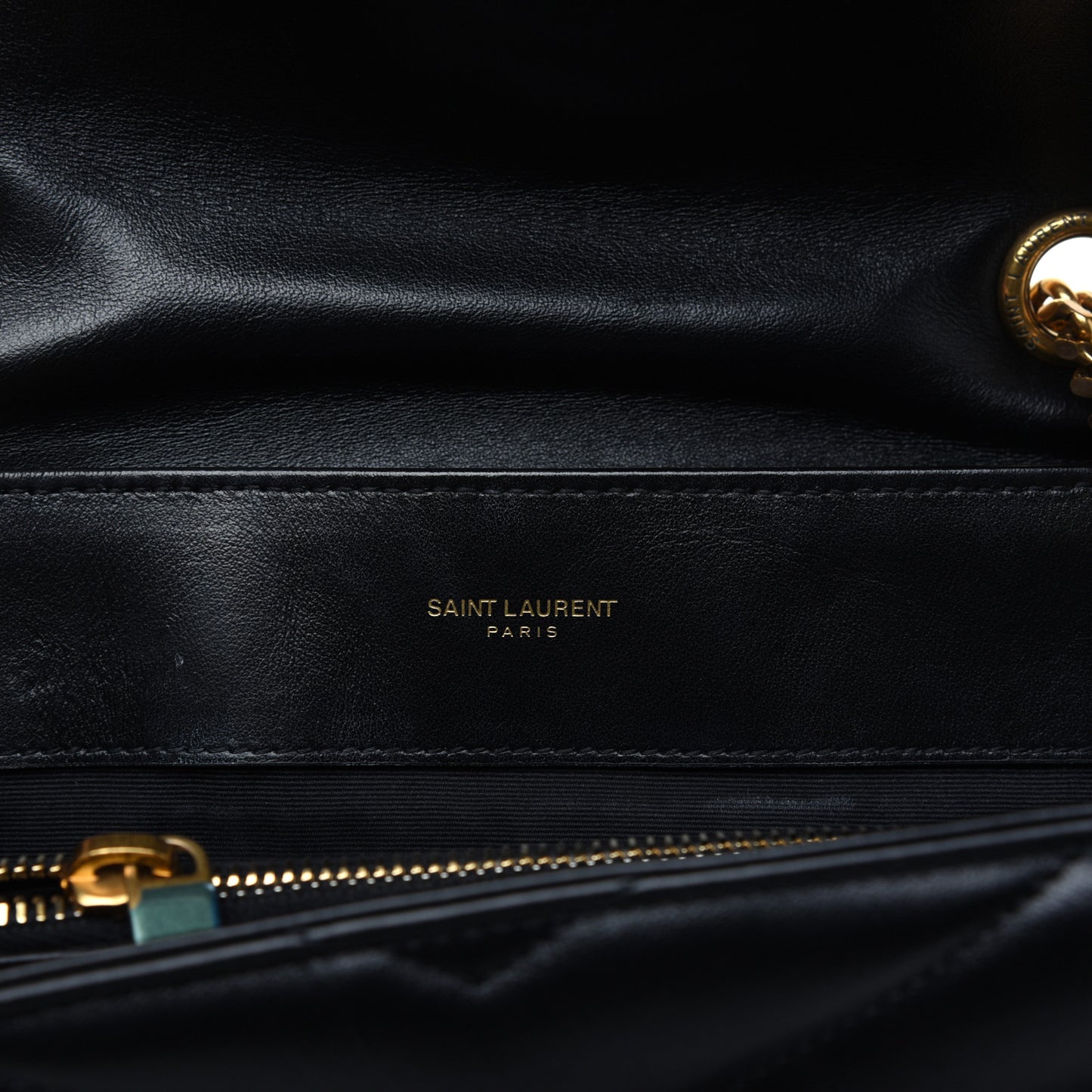 Calfskin Y Quilted Monogram Medium Loulou Chain Satchel Black