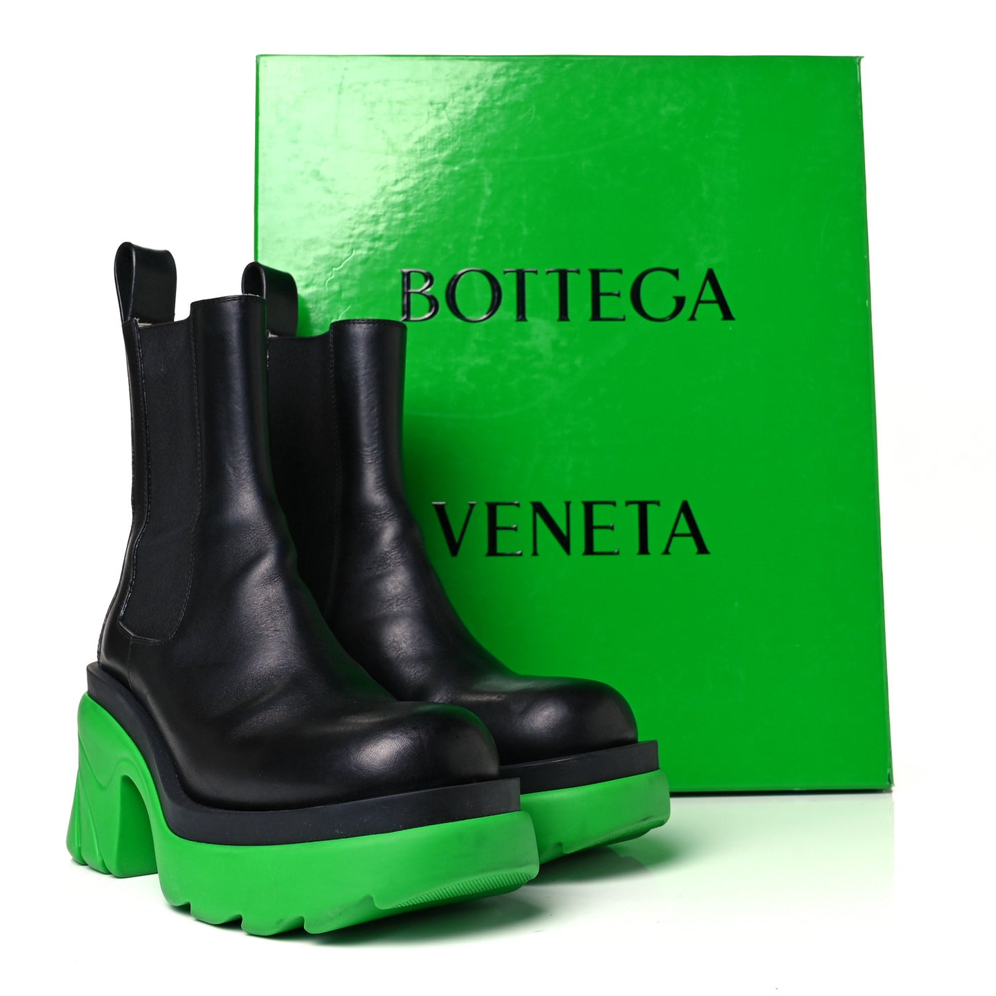 Calfskin The Flash Chelsea Boots 37 Black Grass