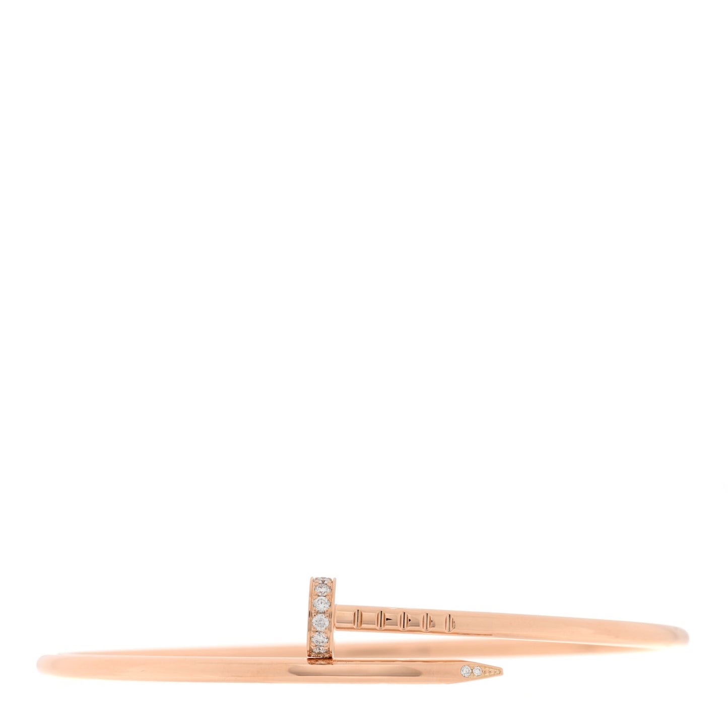 18K Pink Gold Diamond Small Juste Un Clou Bracelet 17