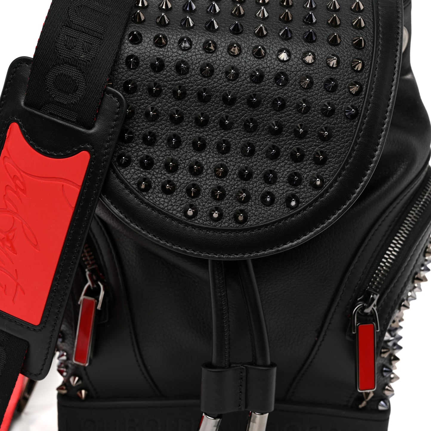Calfskin Spiked Small Explorafunk Backpack Black