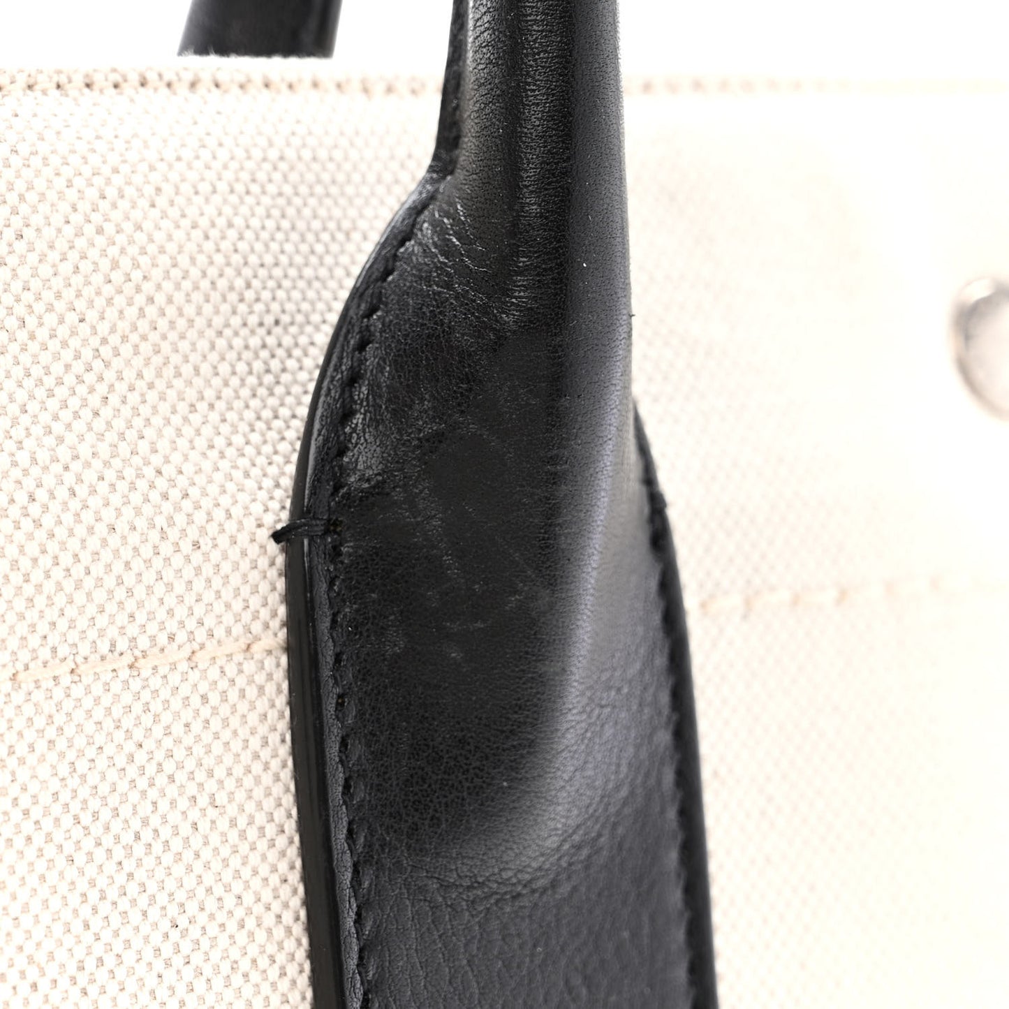 Linen Calfskin Small Rive Gauche Tote Greggio Natural