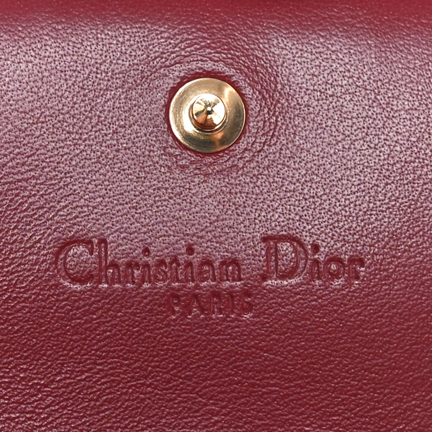 Patent Cannage Mini Lady Dior Wallet Cherry Red