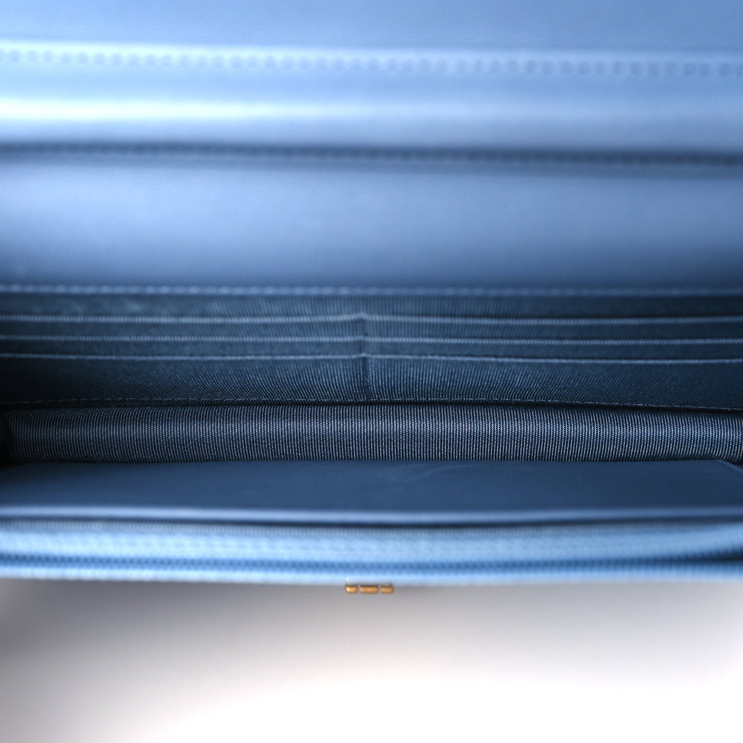 Denim Quilted Reissue Wallet On Chain WOC Blue