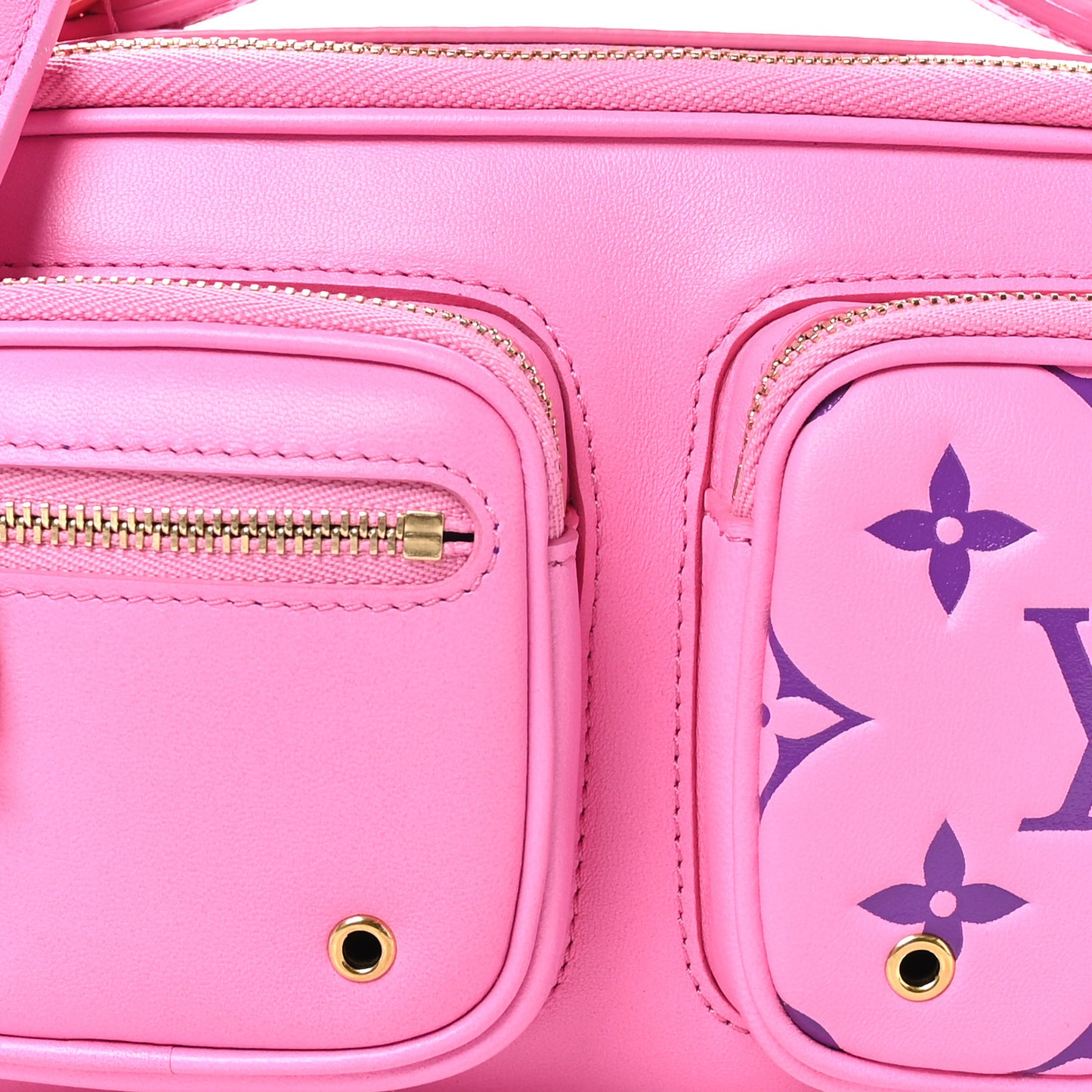 Calfskin Embossed Monogram Vuittamins Utility Crossbody Rose Violet