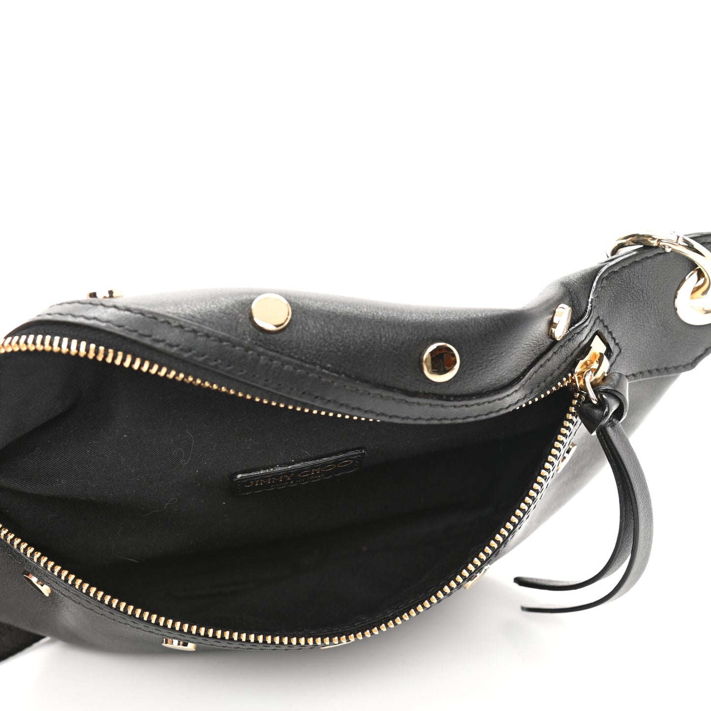 Calfskin Studded Lockett Belt Bag Black