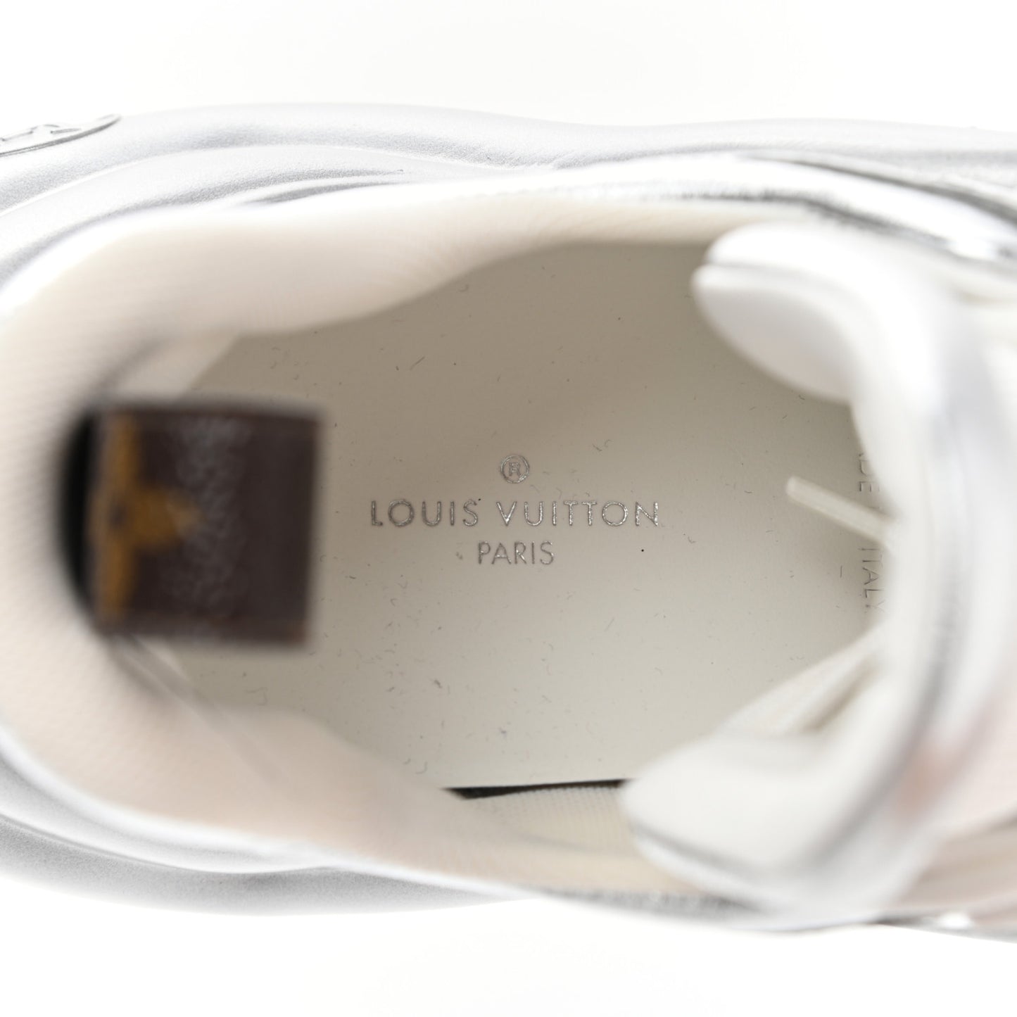 Metallic Calfskin Technical Nylon LV Archlight Sneakers 39 White Silver