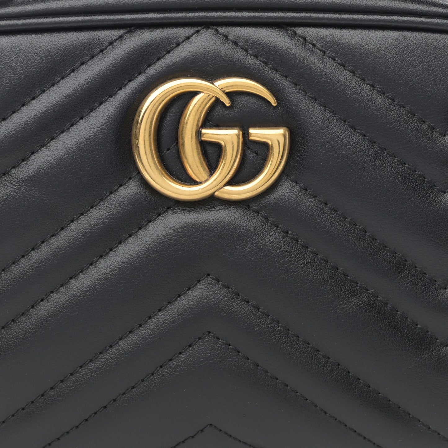 Calfskin Matelasse Mini GG Marmont Chain Shoulder Bag Black