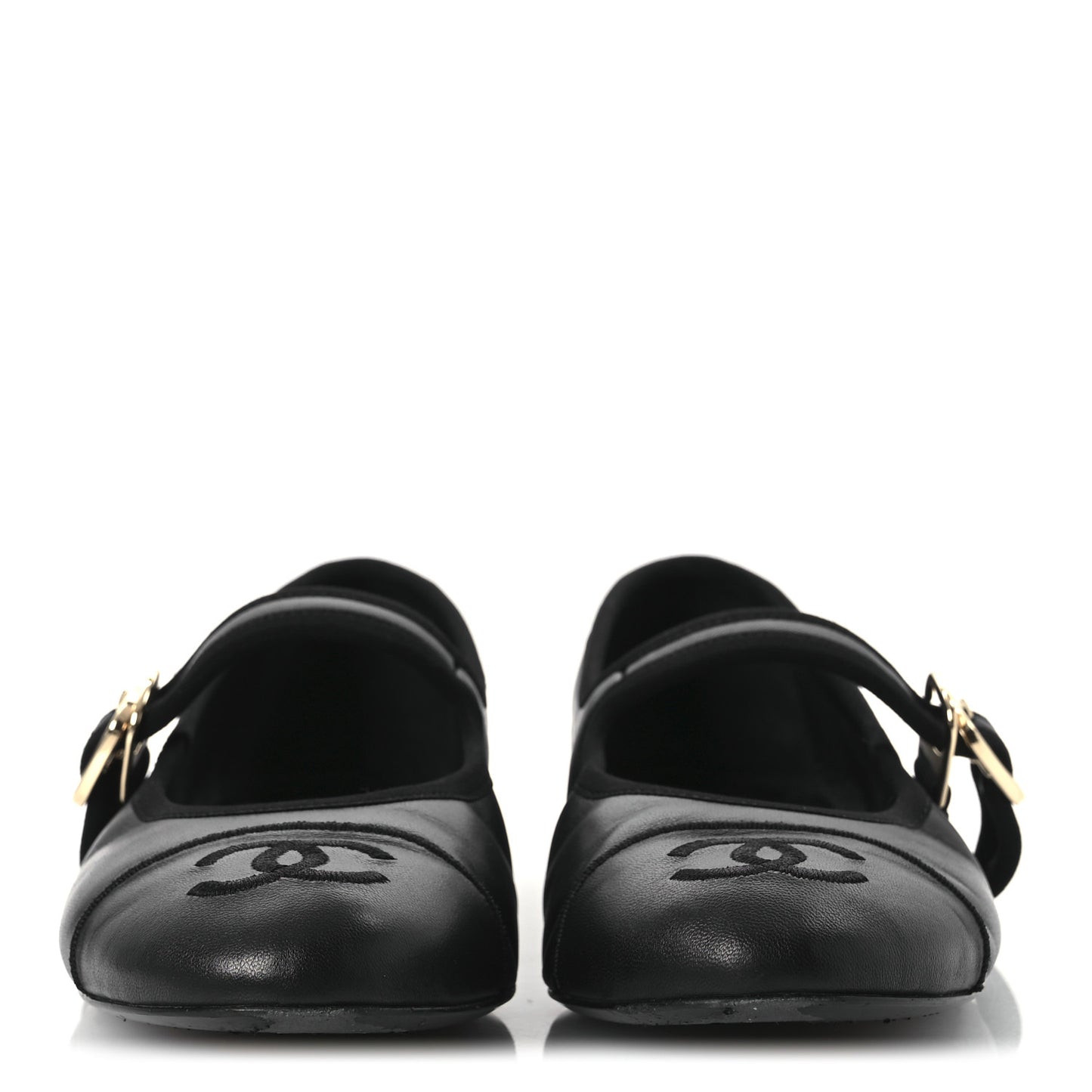 Lambskin Mary Jane Flats 36 Black