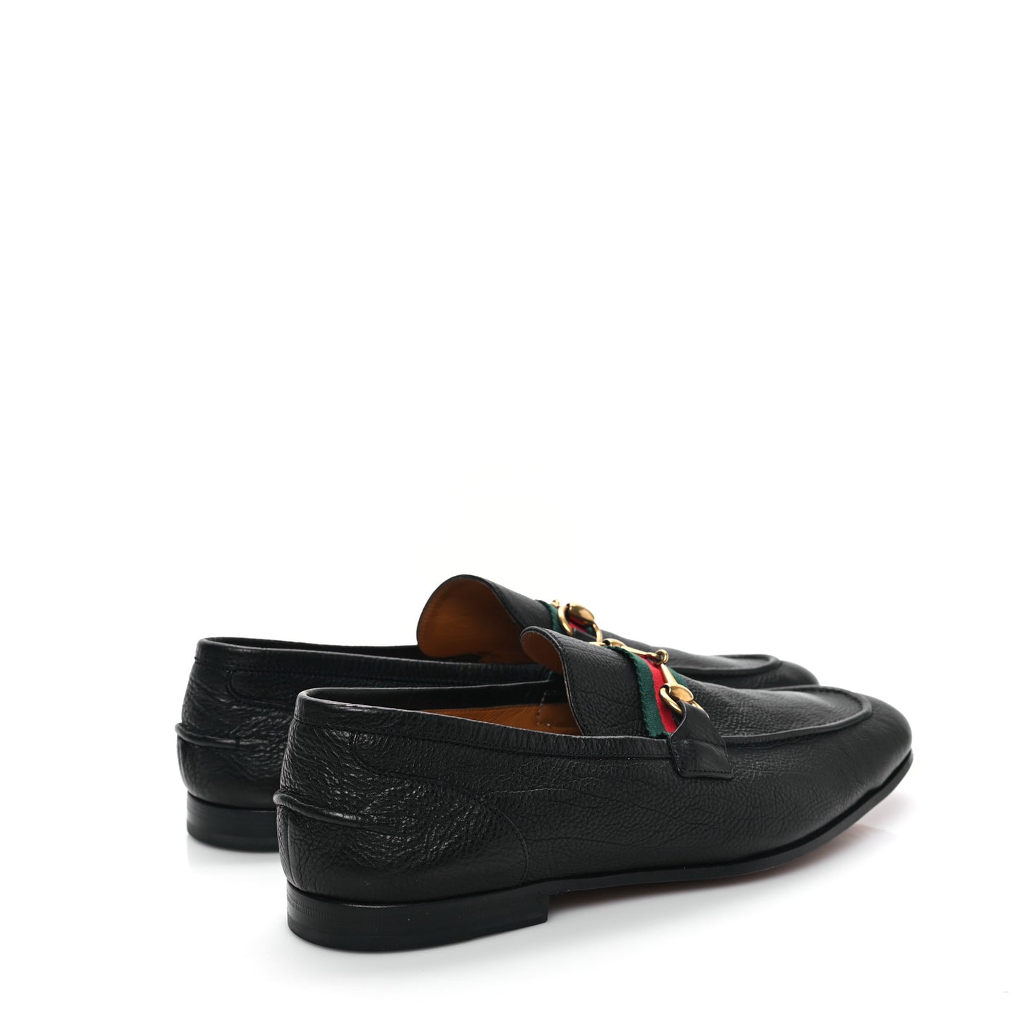 Calfskin Web Mens Horsebit Loafers 8.5 Black