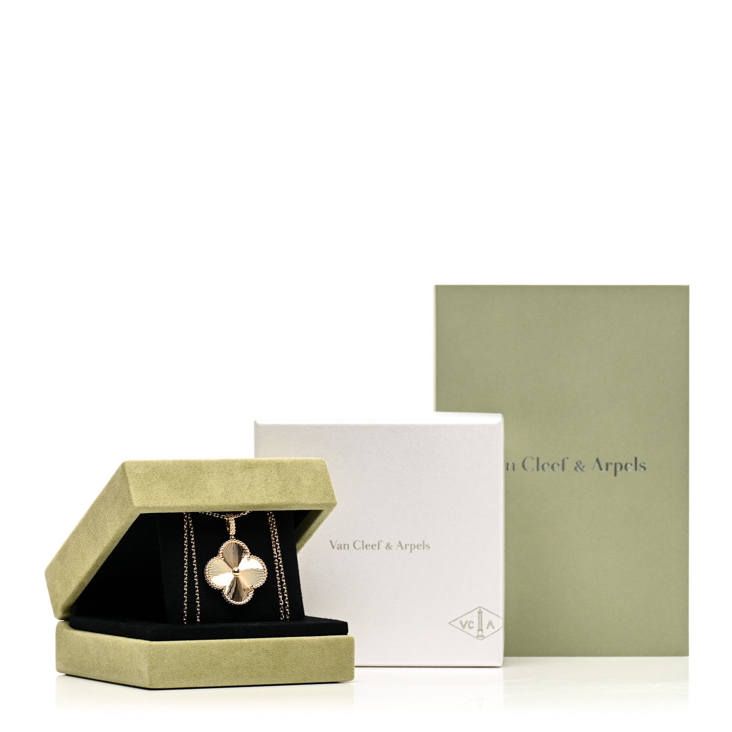 Van Cleef & Arpels 18K Yellow Gold Guilloche Magic Alhambra Long Necklace 6 of 6