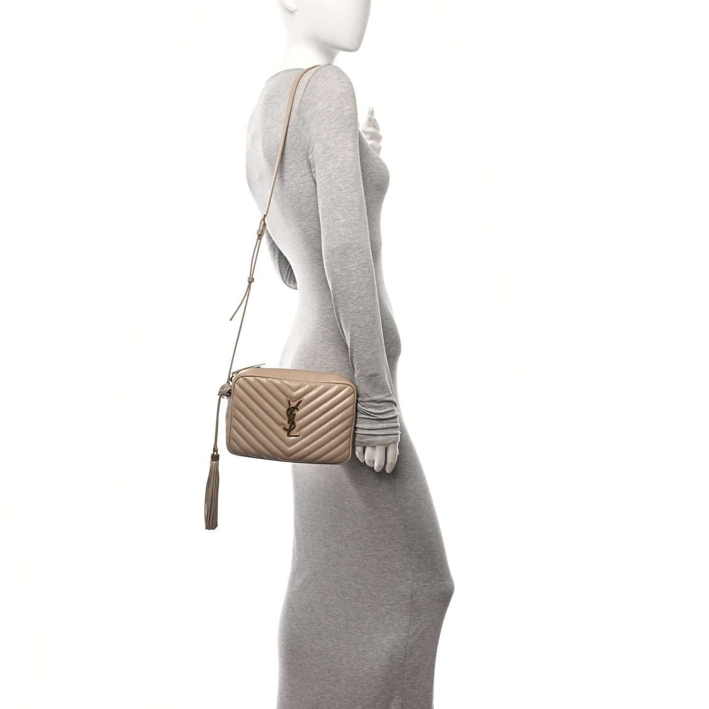 Calfskin Matelasse Monogram Lou Camera Bag Dark Latte