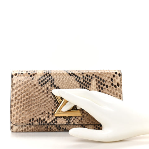 Snakeskin Twist Wallet Brown