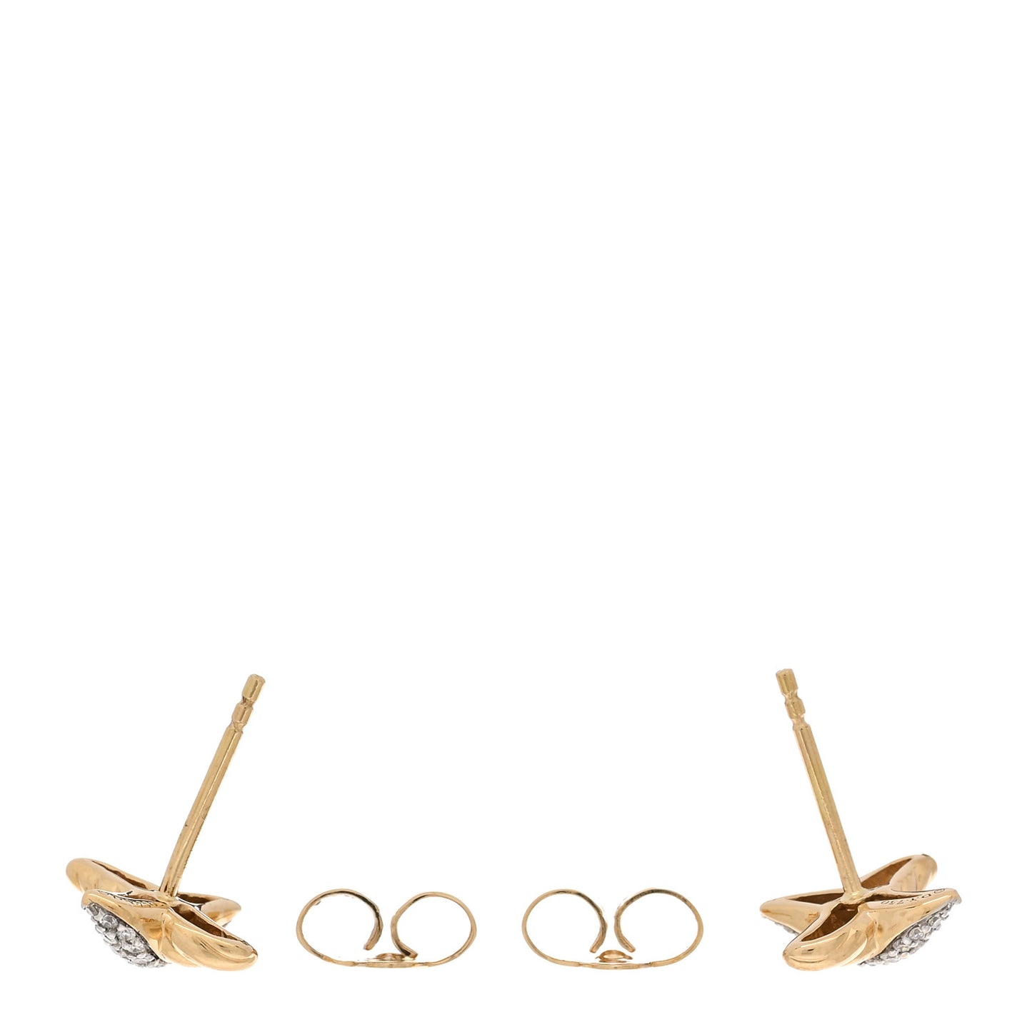 18K Yellow Gold Diamond Pave X Earrings