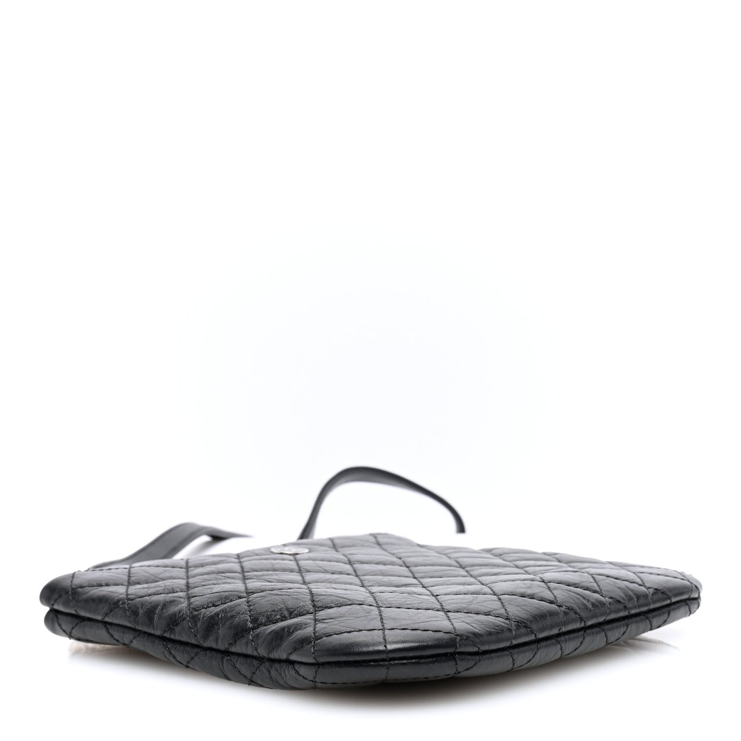 Aged Calfskin Quilted Crossbody Bag Black