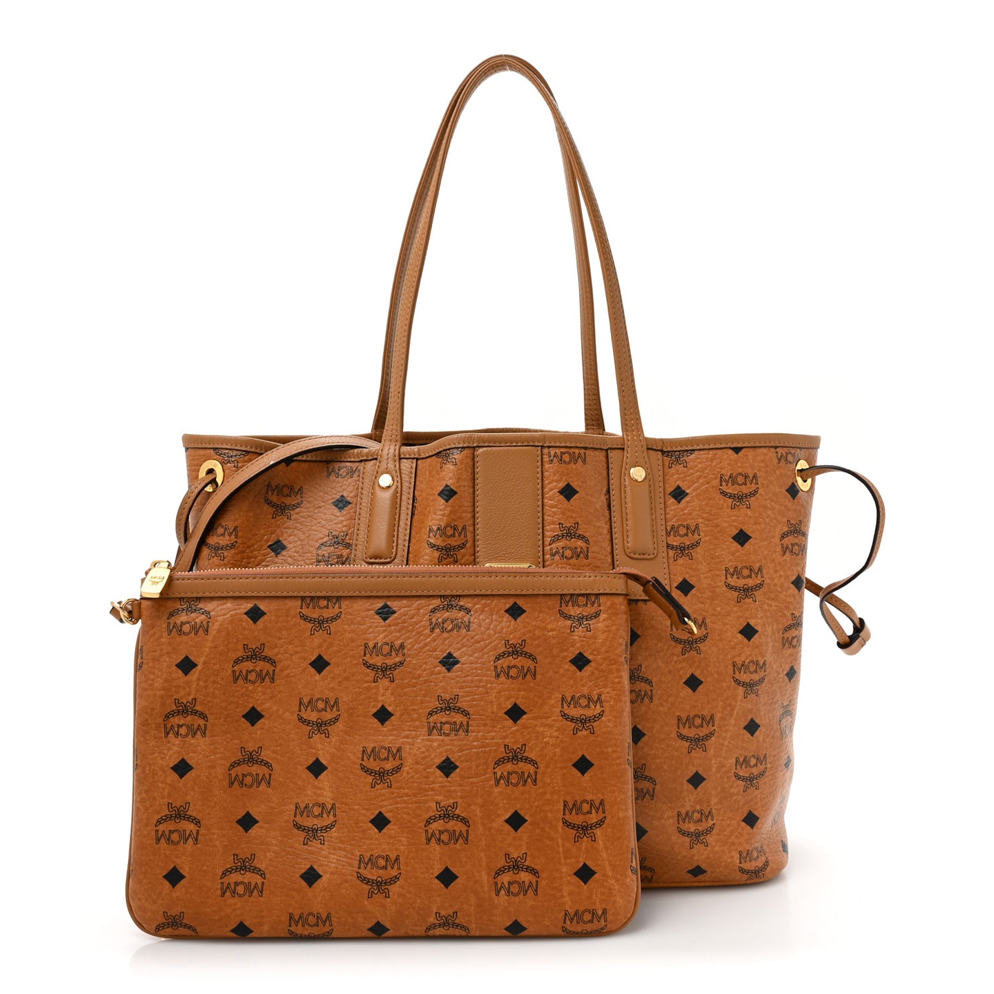 Visetos Medium Liz Reversible Shopper Tote Cognac