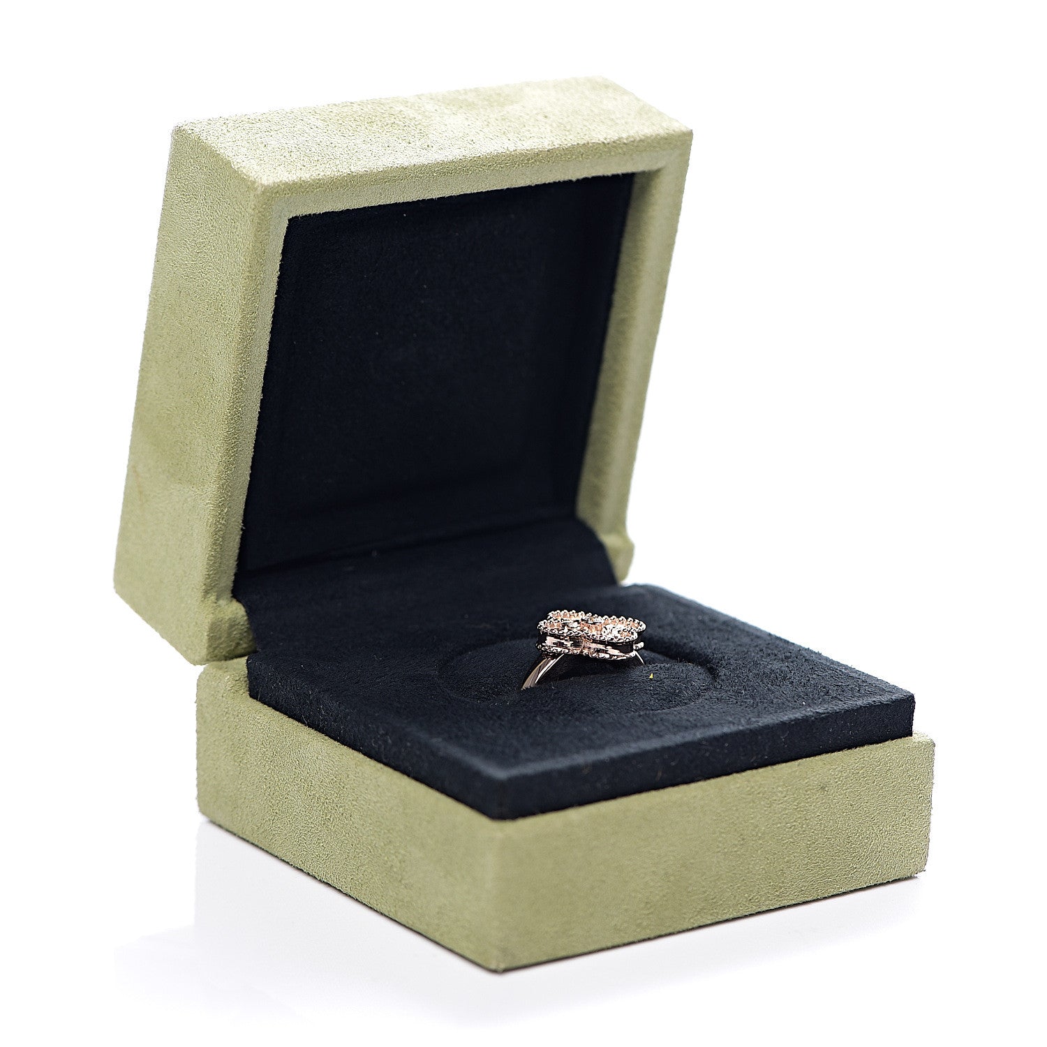 Van Cleef & Arpels 18K Rose Gold Diamond Vintage Alhambra Ring 52 6 6 of 6