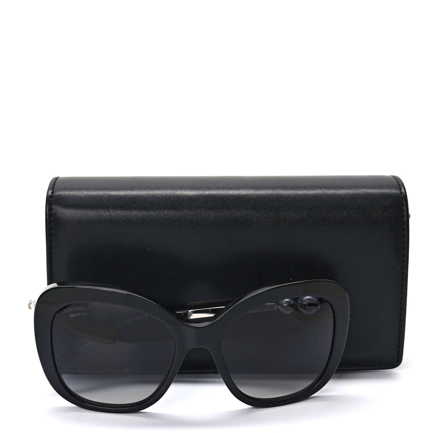 Acetate Polarized Butterfly Winter Pearl Sunglasses 5339-H Black