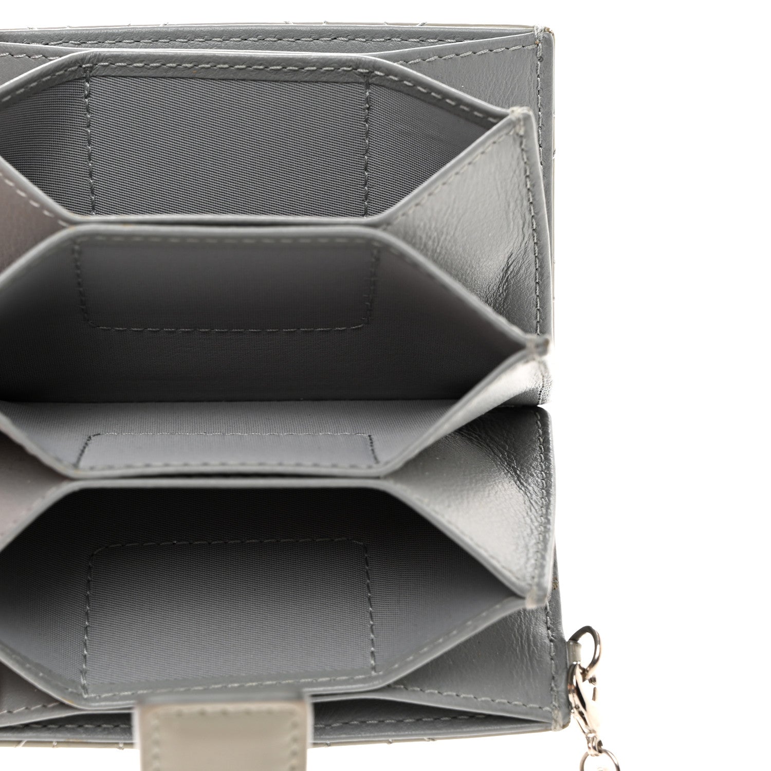 Christian Dior CHRISTIAN DIOR Patent Cannage Lady Dior 5-Gusset Card Holder Grey 5 of 8