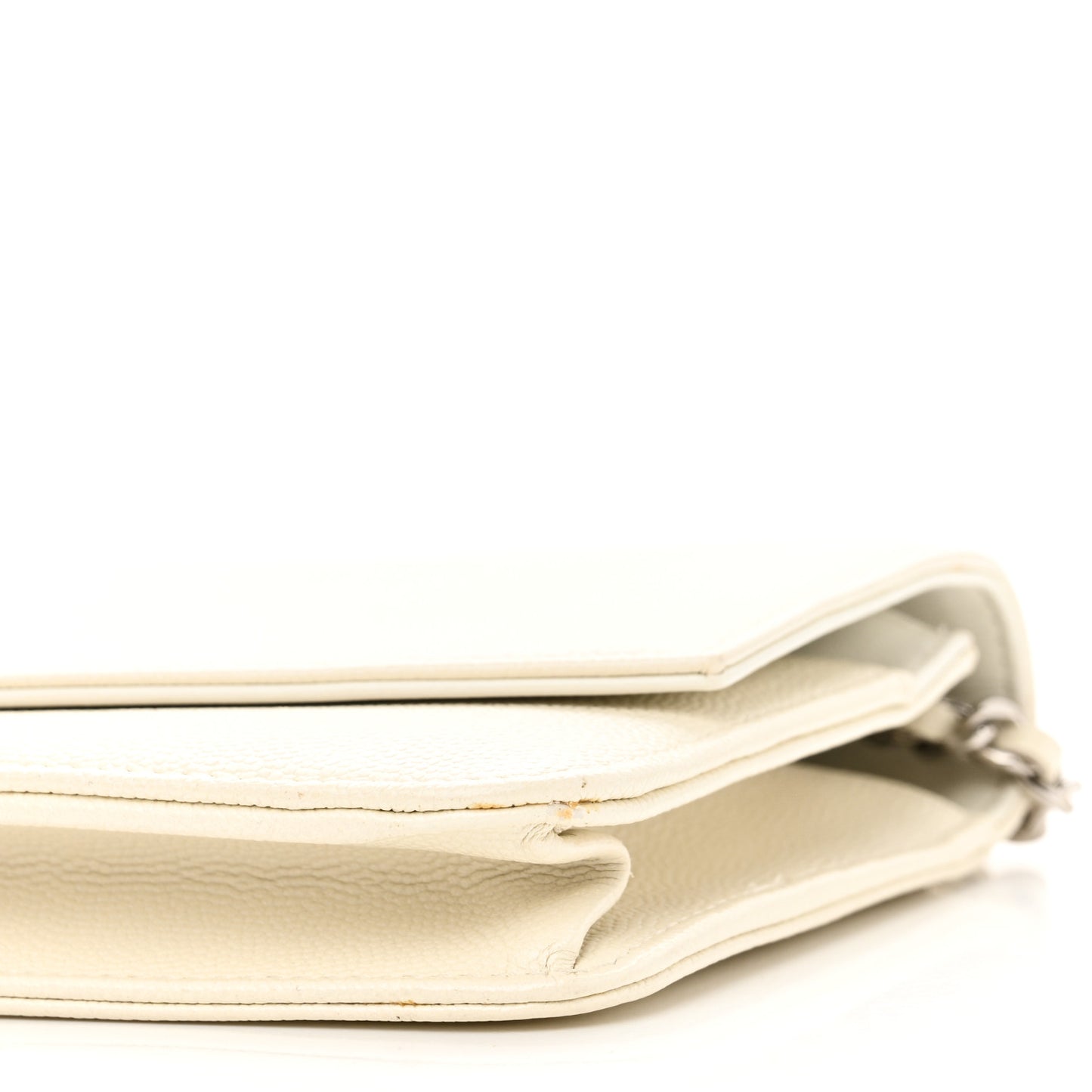 Metallic Caviar Sevruga Wallet on Chain WOC White