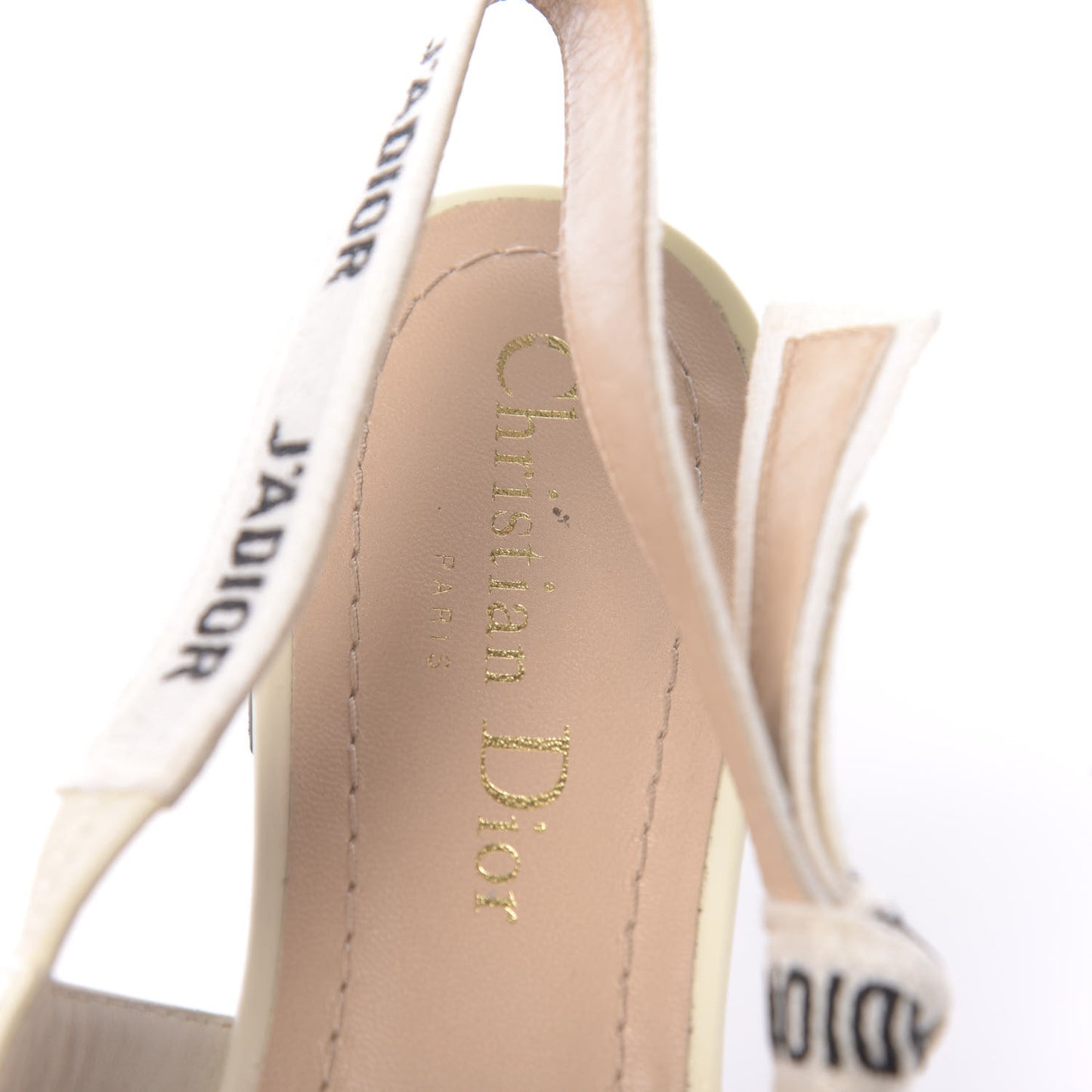 Patent Ribbon J'Adior Slingback Ballet Flats 36 Off White