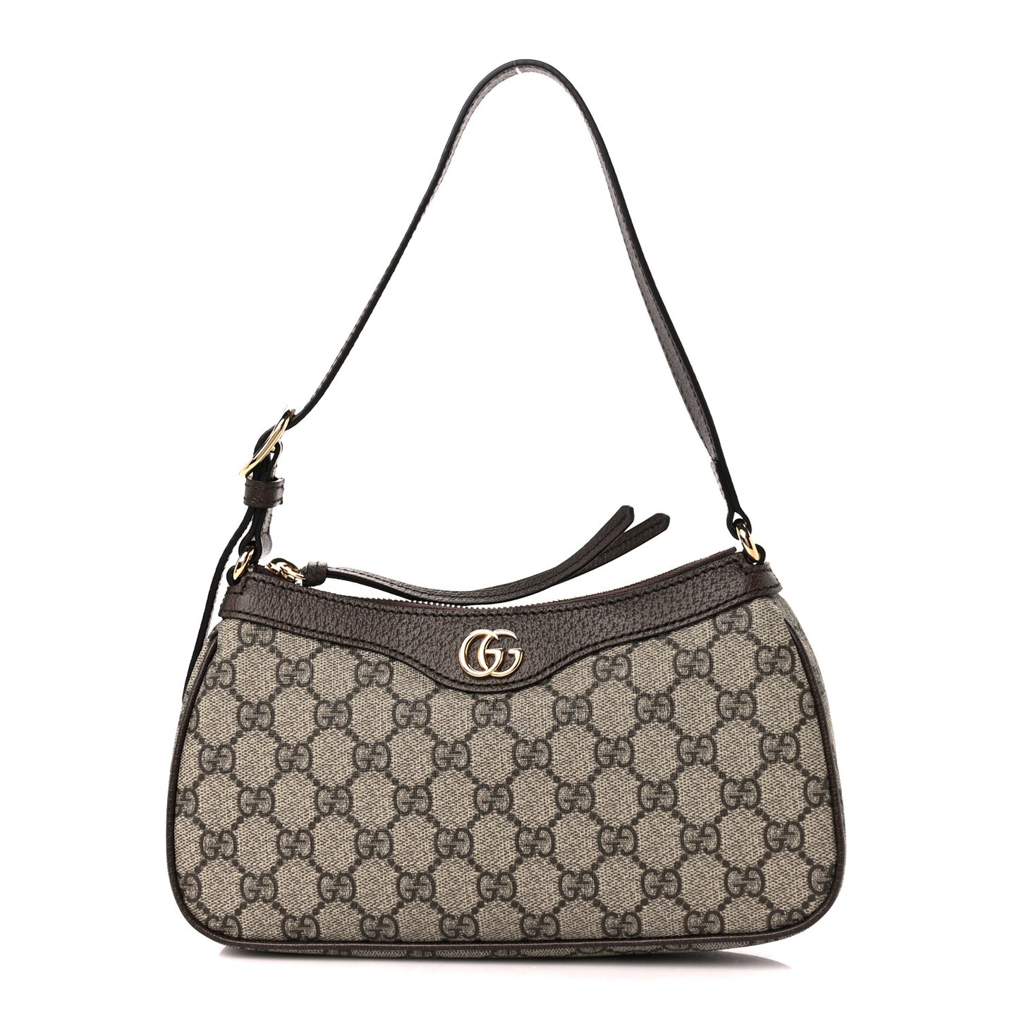 GG Supreme Monogram Textured Dollar Calfskin Small Ophidia Hobo Beige Ebony New Acero