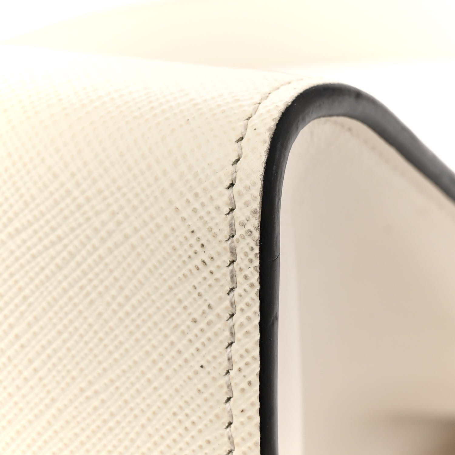 Prada Saffiano City Calfskin Greche Paradigme Bag White Black 18 of 20