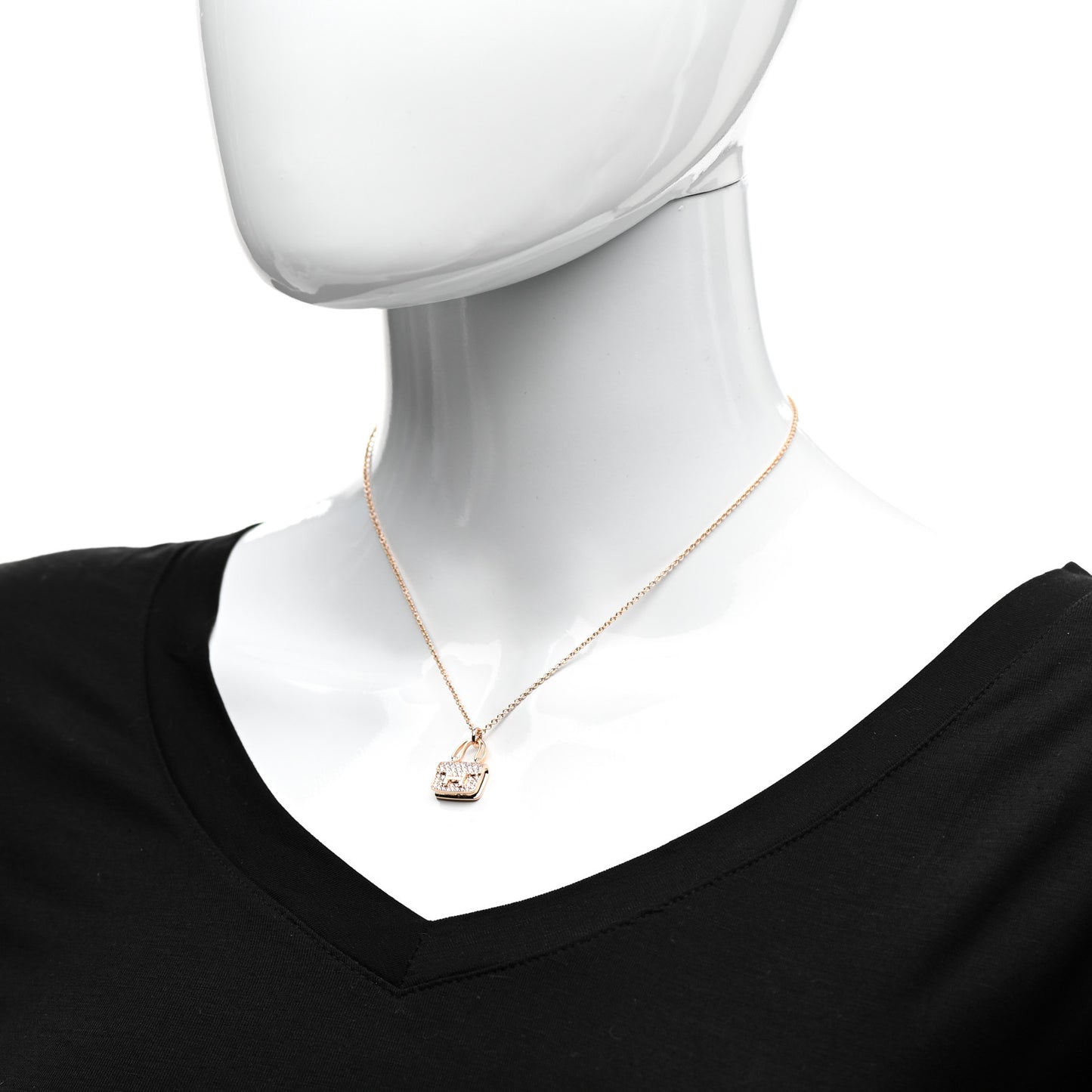 18K Rose Gold Diamond Constance Amulettes Pendant Necklace