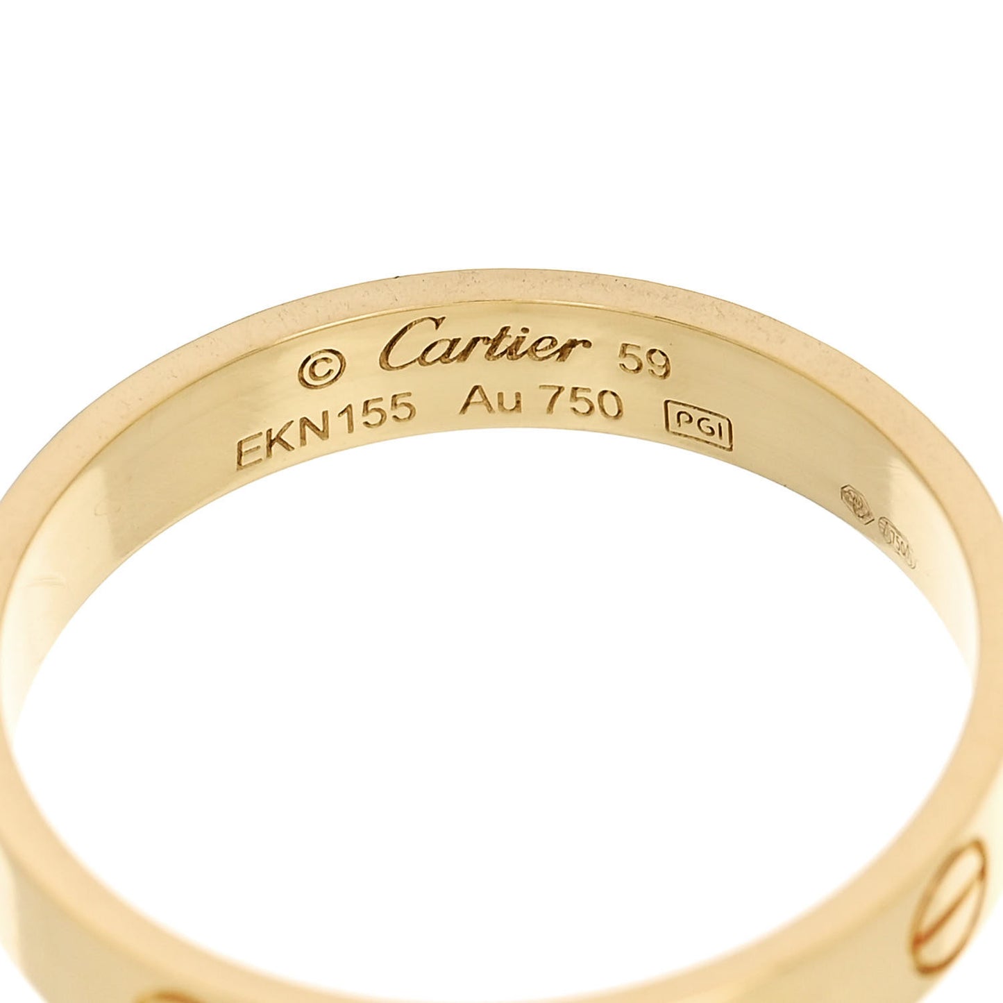 18K Yellow Gold 3.5mm LOVE Wedding Band Ring 59 8.75
